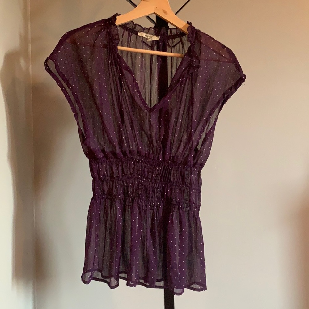 Sheer purple blouse